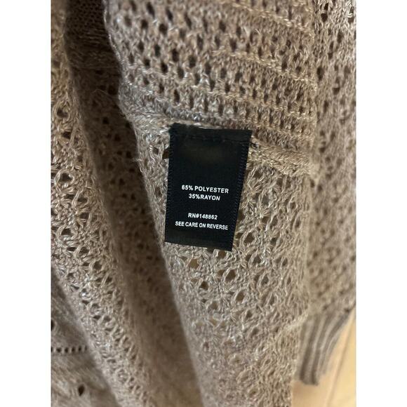 Torrid Pointelle Cardigan Curved Hem  long Sleeve Open Front Loose Knit Sweater - Picture 5 of 9